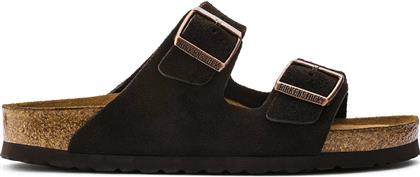 Arizona Soft Footbed Δερμάτινα Ανδρικά Σανδάλια σε Μαύρο Χρώμα Regular Fit Birkenstock