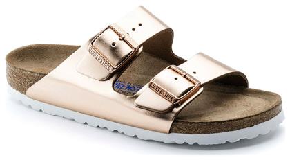 Arizona Soft Footbed Natural Δερμάτινα Γυναικεία Σανδάλια Ανατομικά σε Χρώμα Narrow Fit Birkenstock