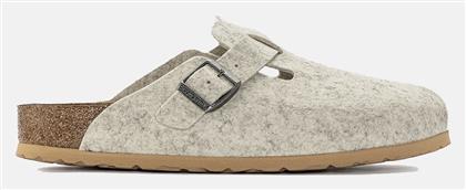 Birkenstock Boston Χειμερινές Ανδρικές Παντόφλες Eggshell Narrow Fit