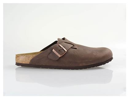 Birkenstock Boston Δερμάτινες Χειμερινές Ανδρικές Παντόφλες Καφέ