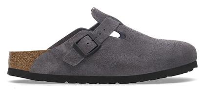 Boston Γυναικεία Δερμάτινα Ανατομικά Σαμπό Γκρι Birkenstock