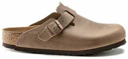 Boston Oiled Leather Ανδρικά Ανατομικά Σαμπό Καφέ Birkenstock