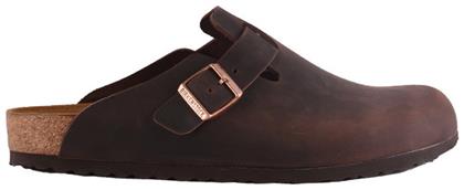 Boston Oiled Leather Σαμπό Καφέ Birkenstock