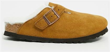 Classic Boston Χειμερινές Ανδρικές Παντόφλες με Γούνα Narrow Fit Birkenstock