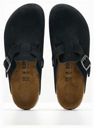 Classic Boston Vl Ανατομικές Δερμάτινες Παντόφλες Μαύρες Birkenstock