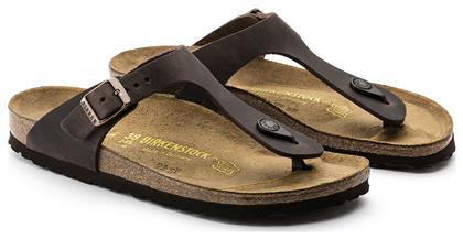 Gizeh Oiled Leather Δερμάτινα Γυναικεία Σανδάλια σε Καφέ Χρώμα Birkenstock