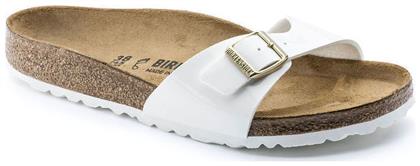 Madrid Birko-Flor Patent Γυναικεία Σανδάλια σε Λευκό Χρώμα Birkenstock