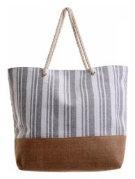 Υφασμάτινη Τσάντα Θαλάσσης Γκρι με Ρίγες Ble Resort Collection