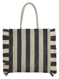 Ψάθινη Τσάντα Θαλάσσης Μαύρη Ble Resort Collection