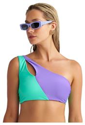 Bikini με έναν Ώμο & Ενίσχυση Φλούο Πετρόλ Blu4u