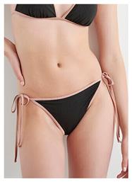 Bikini Slip με Κορδονάκια Μαύρο Blu4u