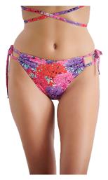 Bikini Slip Ψηλόμεσο με Κορδονάκια Φούξια Blu4u