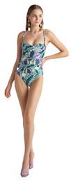 Strapless Ολόσωμο Μαγιό Pastel Tropics - Εκρου Blu4u