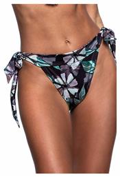 Pastel Palm Bikini Slip με Κορδονάκια Μαύρο Bluepoint