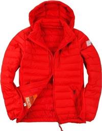 Body Action Slim Fit Zip Up Hooded Jacket 073613-Red από το Zakcret Sports