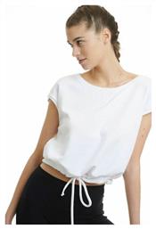 1211-903420 Κοντομάνικο Αθλητικό Crop Top Λευκό BodyTalk