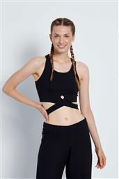 BodyTalk 1212-902020 Αμάνικο Crop Top Μαύρο από το Bodytalk