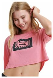 1212-907220 Γυναικείο Αθλητικό Crop Top Κοντομάνικο Ροζ Ροζ BodyTalk από το Cosmossport