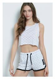 Γυναικείο Αθλητικό Crop Top Αμάνικο Λευκό Λευκό BodyTalk