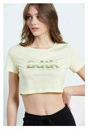 Γυναικείο Αθλητικό Crop Top Κοντομάνικο Κίτρινο Κίτρινο BodyTalk