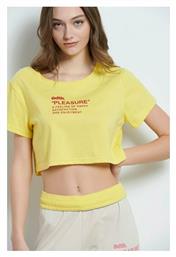 Γυναικείο Αθλητικό Crop Top Κοντομάνικο Κίτρινο Κίτρινο BodyTalk