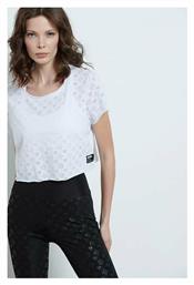 Γυναικείο Αθλητικό Crop Top Κοντομάνικο Λευκό Λευκό BodyTalk