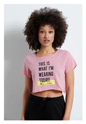 Γυναικείο Αθλητικό Crop Top Κοντομάνικο Ροζ Ροζ BodyTalk