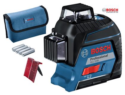 GLL 3-80 Professional Αυτορυθμιζόμενο Γραμμικό Αλφάδι Laser Κόκκινης Δέσμης Bosch