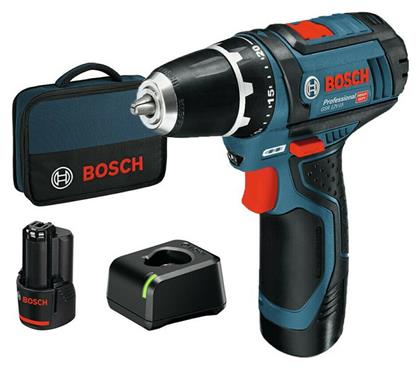 GSR 12V-15 Δραπανοκατσάβιδο Μπαταρίας 12V 2x2Ah Bosch