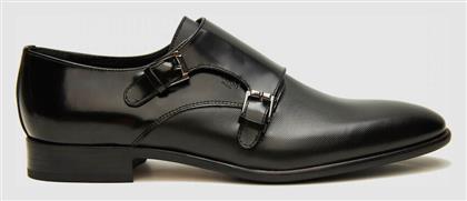 Δερμάτινα Ανδρικά Monk Σκαρπίνια Μαύρα Boss Shoes