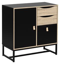 Μπουφές από Ξύλο Edge με Συρτάρια Μαύρο / Sonoma 80x35x80cm - Liberta