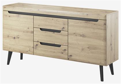 Μπουφές από Ξύλο με Συρτάρια Artisan Oak / Μαύρο 160x40x83cm - LH Home Furniture