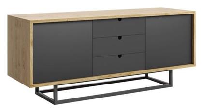 Μπουφές από Ξύλο με Συρτάρια Γκρι Φυσικό 143x45x60cm - Next