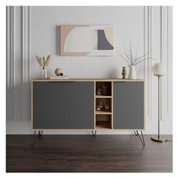 Μπουφές από Ξύλο & Μέταλλο Oak, Anthracite 142x35.6x83cm - Aithrio