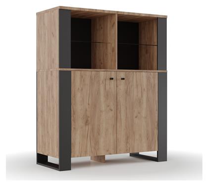 Μπουφές από Ξύλο Old Wood Χρυσός Δρύς - Μαύρο 106.2x44x128.5cm - Alphab2b