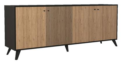 Μπουφές Flipter Ξύλινος Μελαμίνης oak-μαύρο 182x40x78.6cm - Pakketo