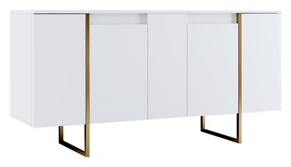 Μπουφές Luxe Ξύλινος Λευκό - Χρυσό 160x35x80cm - Megapap