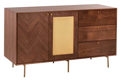 Μπουφές Meen Ξύλινος με Συρτάρια Καρυδί 150x40x80cm - HomeMarkt