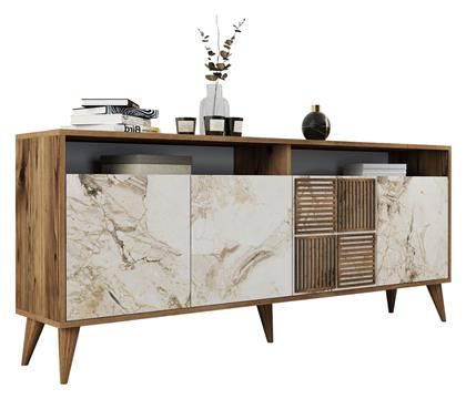 Μπουφές Milan Ξύλινος Καρυδί / Λευκό 180x35x78cm - HomeMarkt