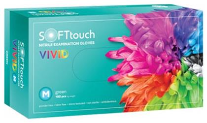 Touch Vivid Γάντια Νιτριλίου Χωρίς Πούδρα σε Πράσινο Χρώμα 100τμχ Bournas Medicals