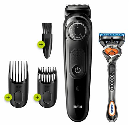 Beard Trimmer 5 Σετ Επαναφορτιζόμενης Κουρευτικής Μηχανής Μαύρο BT5242 Braun