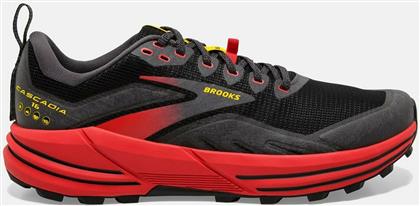 Brooks Cascadia 16 Ανδρικά Αθλητικά Παπούτσια Trail Running Μαύρα