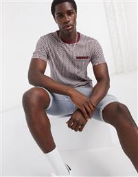 Burton Menswear t-shirt with geo print in burgundy-Red από το Asos