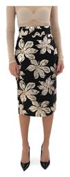 C. Manolo Pencil Ψηλόμεση Midi Φούστα Floral Μαύρο-χρυσό - C Manolo