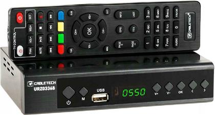 Cabletech DVB-T2 HEVC H.265 URZ0336B Ψηφιακός Δέκτης Mpeg-4 Full HD (1080p) με Λειτουργία PVR (Εγγραφή σε USB) Σύνδεσεις SCART / HDMI / USB