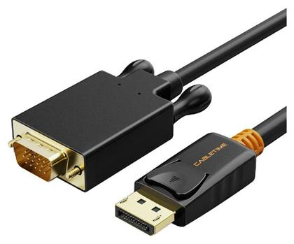 Cable DisplayPort male - VGA male 1080p 1.8m Μαύρο Cabletime