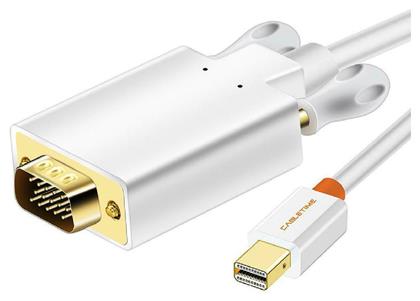 Cable mini DisplayPort male - VGA male 1.8m 1080p Λευκό Cabletime