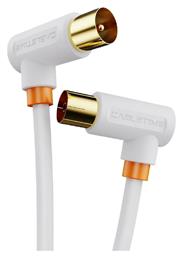 Καλώδιο Κεραίας Coax male - Coax female 90° Λευκό 3m Cabletime