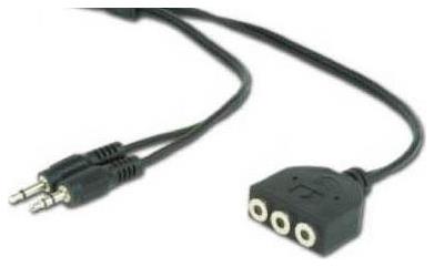 Cable 2 x 3.5mm male - 3 x 3.5mm female 1m (CC-MIC-1) Cablexpert