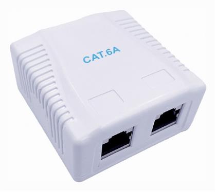Cat6a Ftp Double Port Surface Mount Box White Cablexpert